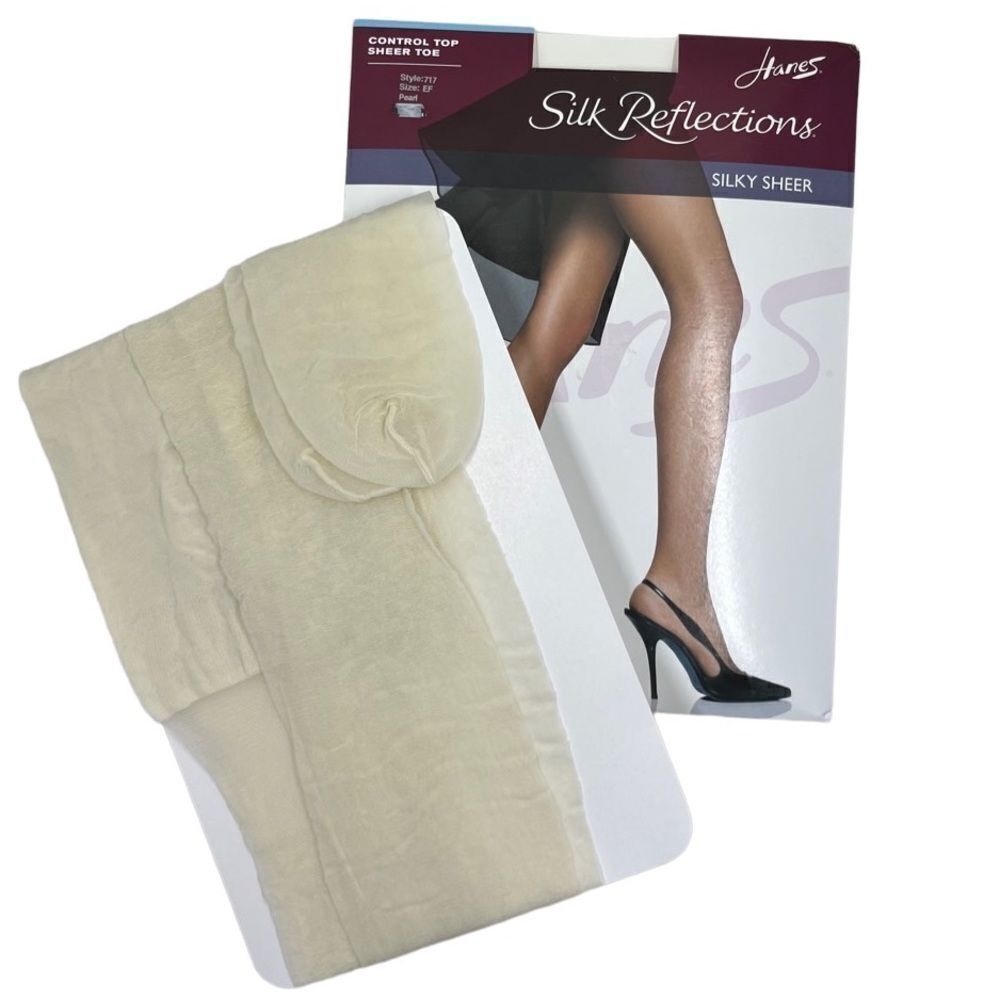 Hanes Silk Reflections Silky Sheer Pearl vintage plus nylons stockings pantyhose
